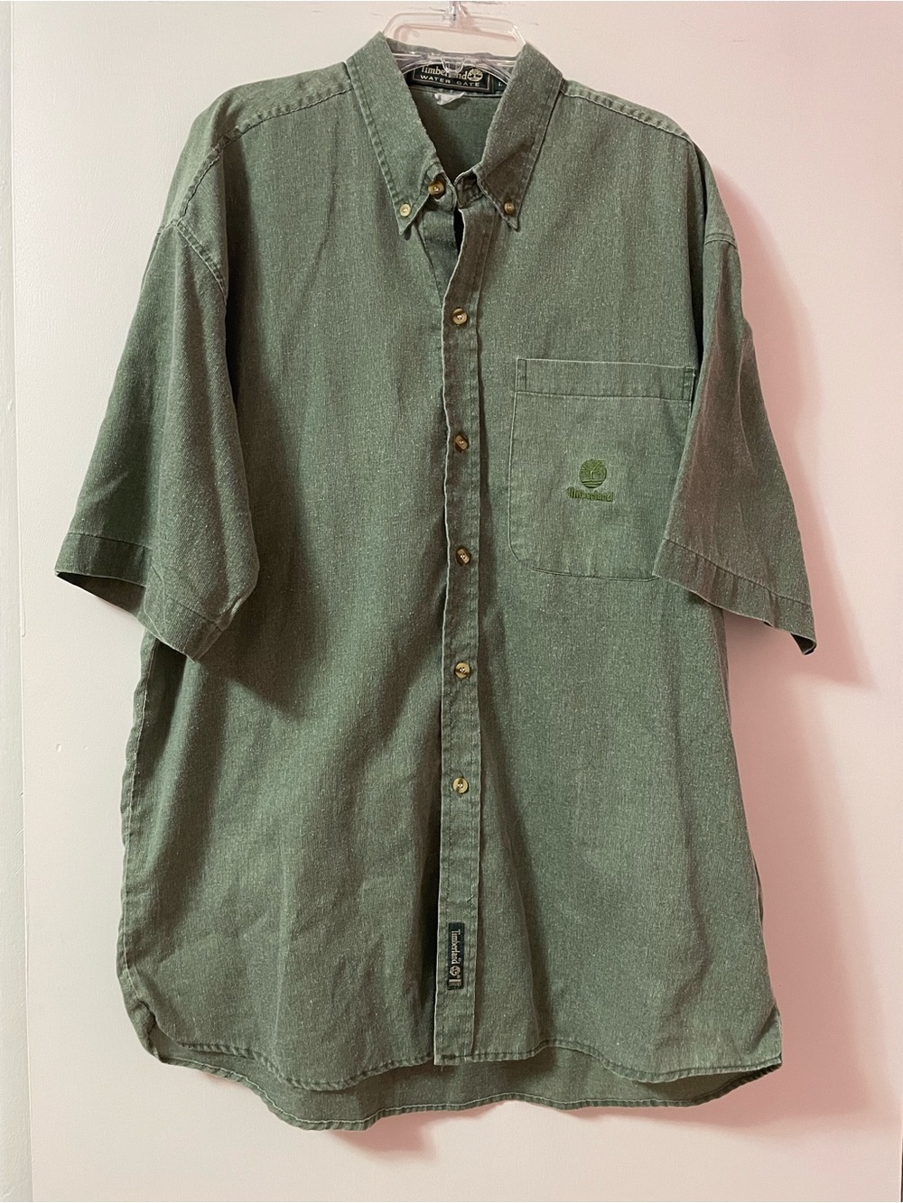 Light green faded vintage watergate timberland button shirt